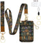 bolimoss Bookshelf Lanyard Wallet for Women Teacher, Goth Skull Leathe RFID Small