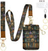 bolimoss Bookshelf Lanyard Wallet for Women Teacher, Goth Skull Leathe RFID Small