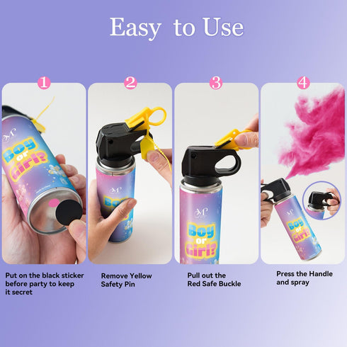 M CRIATIVO MAGNET 4 Pack Set (2 2 Gender Reveal Fire Extinguisher, Biodegradable Color Powder Smoke, Baby Gender Reveal