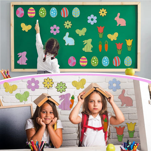 Eaasty 60 Pcs Easter Bulletin Board Decorations, Religious Spring Cutouts for Classroom Spring Decor