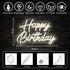 Fespcj 5v,16.5"*11" Happy Birthday Neon Sign Reusable Warm White LED Neon Night Light Birthday Party Decorations USB