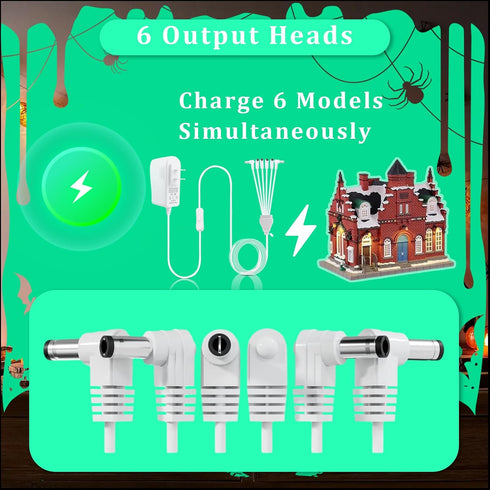 AIZYSY 4.5V 94566 44241 74295 84428 Cord(6 DC Power Adapter Charger for Lemax Lighting Accessories Christmas Micro