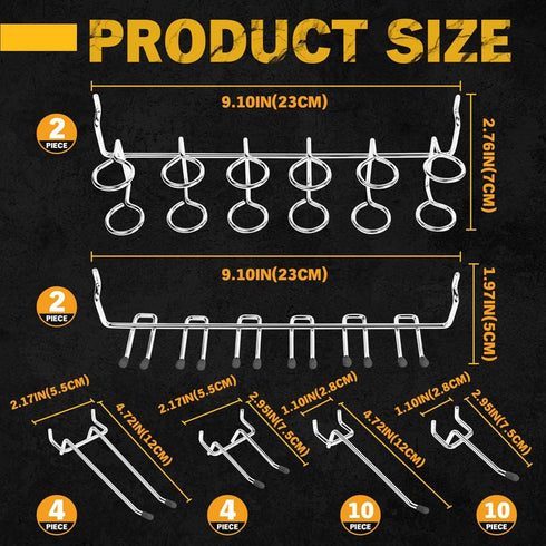 ELEAD 260 Piece Pegboard Hooks, 1/8 and 1/4 inch Organizer Accessories with Pegboard Bins