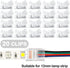 RGB LED Light Strip Connectors 20 Waterproof LED Adapter Connectors Transparent Solderless LED Light Strip Connectors for Strip Light Unwired Gapless Track Connector 5V 12V 24V (5 Pin, 12 mm) by Flutesan