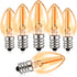 C7 LED Night Light Bulbs, 0.5W E12 Base, Warm White 2200K, Mini Bulbs for Chandelier, Nightlight, 6-Pack