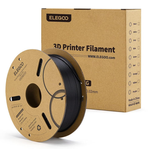 1.75mm 1KG, 3D 0.02mm, 1kg Spool(2.2lbs) 3D 3D ELEGOO PLA Filament Black Printer Filament Dimensional Accuracy +/