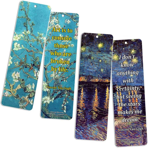 Loving Vincent Van Gogh Inspiring Quotes Bookmarker Cards, 36-Pack, Cool Classical Painting Art Print