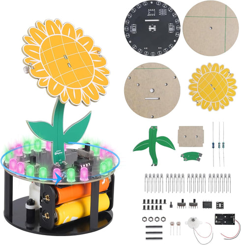 Sunflower Soldering Project, ICSTATION Light Chasing Sunflower Soldering Practice Kit with RGB