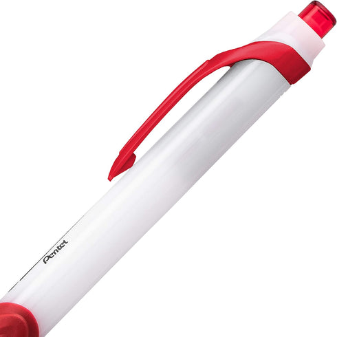 Pentel GlideWrite Ballpoint Pen with TechniFlo Ink, 1.0mm Medium Line, Assorted Ink, Pack of 6