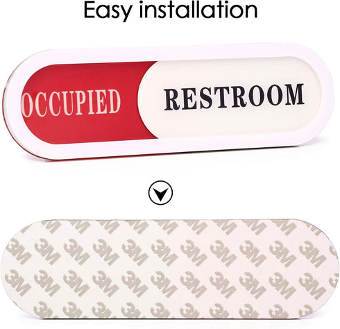 Vacant Occupied Sign for Home Office, Hotels, Hospital Restroom, Slider Door Sign (6.69'' x 1.96'')