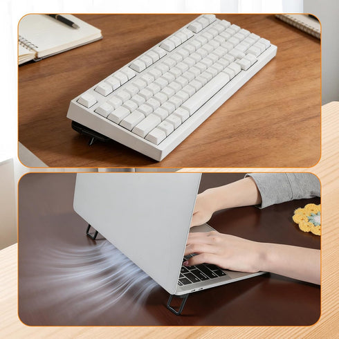 Aphumedc 2PCS 2 Settings Plastic Portable Keyboard Riser, Mini Foldable Laptop Keyboard Stand with Angle