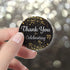 Black and Gold 70th Birthday Thank You Stickers - 40 Labels, 1.75 in