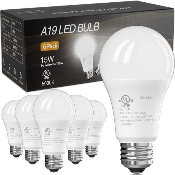 TJOY LED Light Bulbs, 100 Watt Equivalent A19, 5000K Daylight LED Bulb,