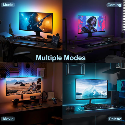 6.5ft 19-32 Inch Immersive Monitor Backlight for Win PC - Gaming Light Strip with Upgraded Software (Required), LED