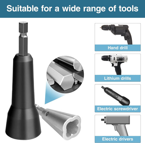 Wire Nut Twister Tool, Wire Twisting Tool for Drill, Wire Connector Driver with 1/4" Chuck, Black Wire Nut Twister