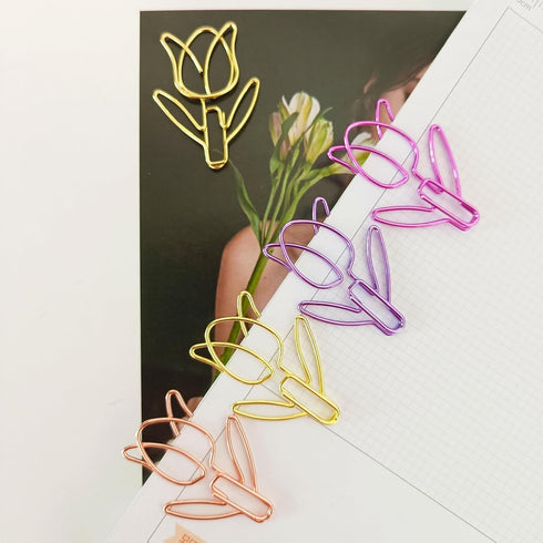 Cute Paper Clips, Colorful Metal Flower Shaped, 20 Pcs with Box, Ideal for School, Party, Wedding