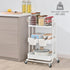 KINGRACK 3 Tier Metal Rolling Utility Cart, Small Storage Organizer with Wheels for Kitchen, Office, Bathroom