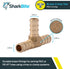 SharkBite 3/8 Inch Crimp Tee, Brass Plumbing Fitting, PEX Pipe, PE-RT, UC360LFA by SharkBite