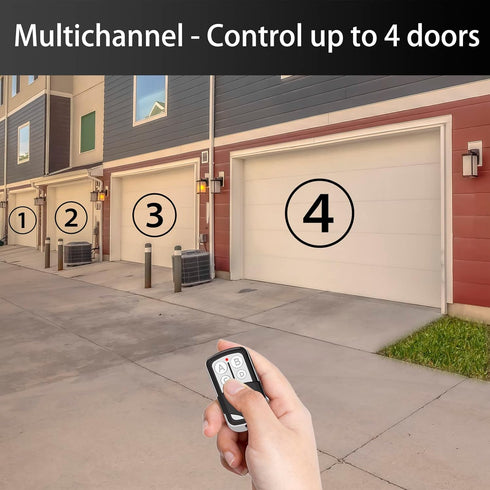 2 Pcs Universal Garage Door Opener Remote Keychain, 4-Button Programmable Compatible with Liftmaster