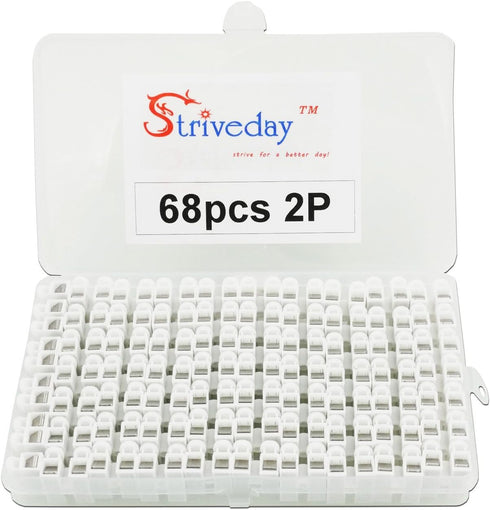 68pcs Spring Loaded Terminal Connectors – Quick Wire Push-in Connectors, 2 Pin Electrical