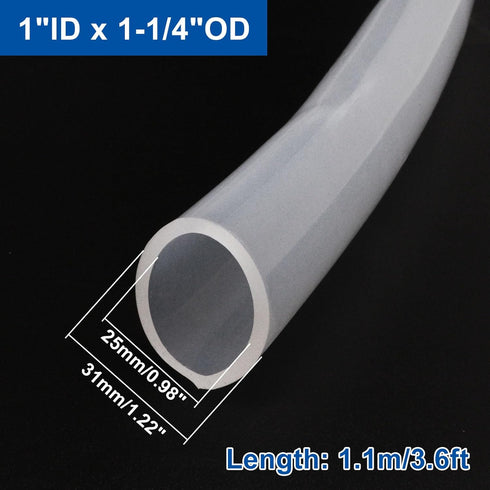 1"ID 1"ID 1-1/4"OD 3.6 Silicone Tubing, Food Grade x Silicone Tube Ft Clear Flexible Clear Tubing High Temperature