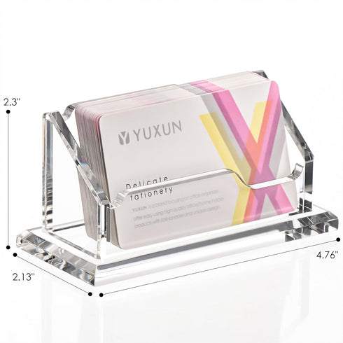 HEZONG Business Card Holder, Clear Acrylic Display Stand for Desk - 1 Slot Horizontal Placement 1 Pack (1 slot-H)