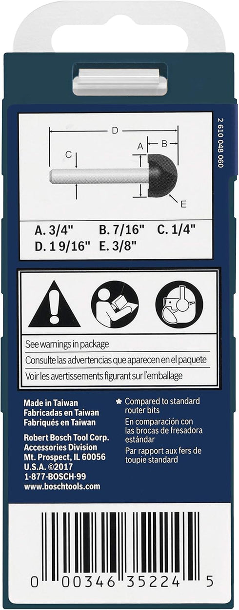 85448MC 3/4 Bosch In. Carbide Tipped Core Box Router Bit