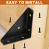 CANIPHA 4Pcs 66mm 66mm Corner Bracket Black Angle Bracket Corner Brace, Metal Corner Brackets Triangle Corner Shelf