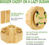 walowalo Bamboo Rotating Art Supply Organizer, Holds 800+ Pencils, Spinning Crayon Marker Pen Holder for Desk, Office,