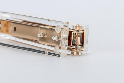 Clear Gold Toned Acrylic Stapler by DS DRAYMOND STORY, Fits Standard Staples (24/6 or 26/6)