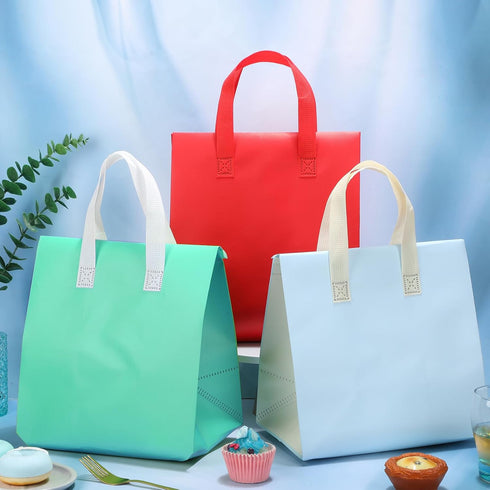 50 9.5" 9.5" 6"(Multicolor) Kacctyen Pcs Insulated Take Away Bags Bulk Thermal Insulation Food for Coffee Milk Tea