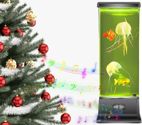 COLORLIFE Cool Electric Jellyfish Lamp with Bluetooth Speaker Music Gift for Boys Girls Adults Aquarium Tank Sensory