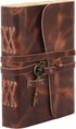 Leather Journal, 8x6 inch, Lined Deckle Edge Paper, Handmade Writing Notebook, Vintage Key, for Men & Women