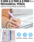 Nicpro 6PCS Pastel Mechanical Pencil Set, 0.5 & 0.7 & 0.9mm with 6 Tubes HB Lead Refill, 3 Erasers, 9 Refills, Cute Case