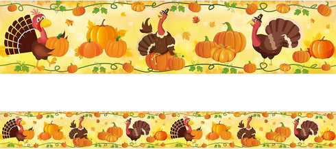Thanksgiving Turkey Bulletin Board Border - Fall Pumpkin Borders for Classroom Decoration (36Ft)