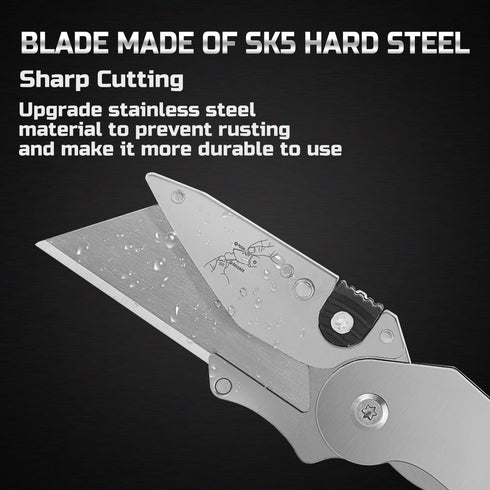 6-Pack C6SL) Lichamp Folding Utility Knife Box Cutter, Quick Change Razor Knife Utility Pocket Construction Blade