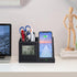 Pen Holder and Organizer for Desk with Wireless Charger, Digital Indoor Thermometer and Humidity Gauge