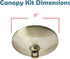 Aspen Creative 21511-31, 5" 1" Contemporary Chandelier & Light Fixture Canopy Kit w/Collar Loop, Antique Brass