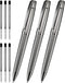 Cambond Ballpoint Pens, Black Pens, 1.0 mm Medium Point, 3 Pens with 6 Refills, Metal Pen for Journaling, Gift