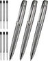 Cambond Ballpoint Pens, Black Pens, 1.0 mm Medium Point, 3 Pens with 6 Refills, Metal Pen for Journaling, Gift