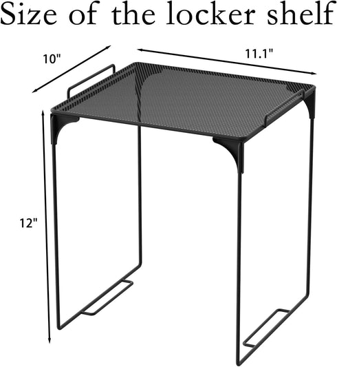 Locker Shelf with Magnetic Locker Mirror & 2 Magnetic Pencil Cups, Locker Organizer for Work, Mesh Metal Locker Accessories Kit for School Locker, Locker Decor Office Supplies, Black by Svartur