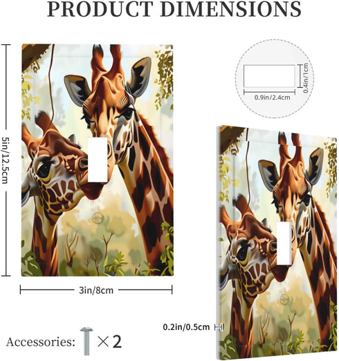 HTSAHKV 3 5 Inch Jungle Giraffe Wall Plate Light Switch Cover Single Gang Outlet Faceplate Print Plate Cover X