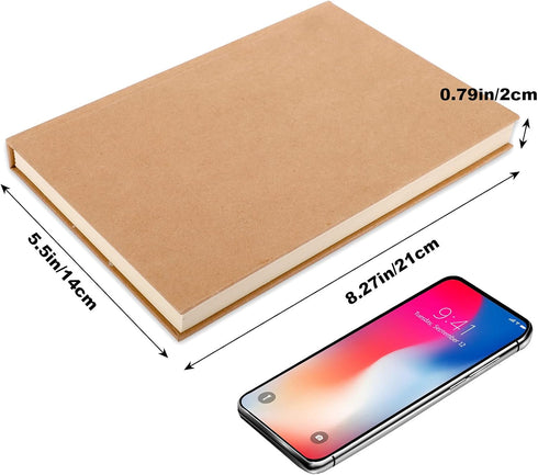 LABUK 4 Pack Blank Notebook Bulk, 120 Sheets Sketch Book 100gsm 5.6"x 8.3" Hardcover Sketchbook for Office School Travelers Gifts by LABUK