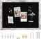 Black Felt Bulletin Board with Wood Frame, Pin Board for Office, Home, Kitchen, and School with Pins and Anchors