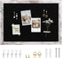 Black Felt Bulletin Board with Wood Frame, Pin Board for Office, Home, Kitchen, and School with Pins and Anchors