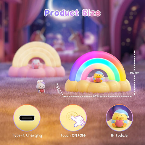 3 30 Rainbow Night Light, Night Lamp with Mode and min Timing LED Rechargeable Touch Control Neon Light for Kids