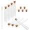 10ml Glass Test Tubes with Cork Stoppers and Brush, Round Bottom, Pack of 50 for Plants, Bath Salts, Experiments