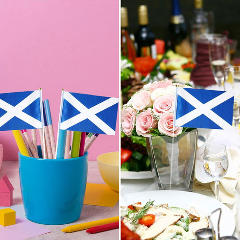 Scotland Flag Mini Handheld Flags on Stick, Ideal for Party Parades, Sports Events & Patriotic Decorations