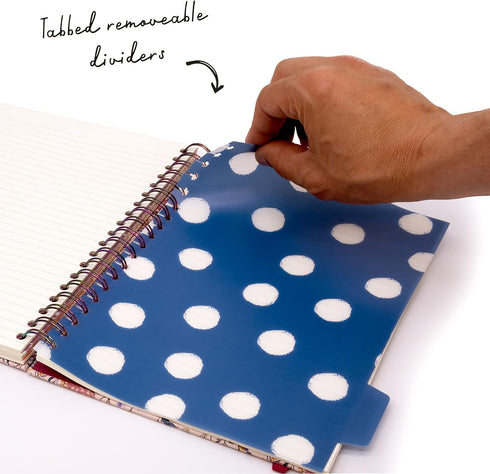 Pukka Pad 5 Subject Spiral Notebook 3-Pack | 200 Pages, 100 Sheets of 80GSM Paper with Repositionable Dividers