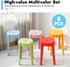 HinLIaDa 5 Pack 18" Plastic Stackable Stools, Plastic Round Stools, Colorful Nesting Stools, Portable Multipurpose